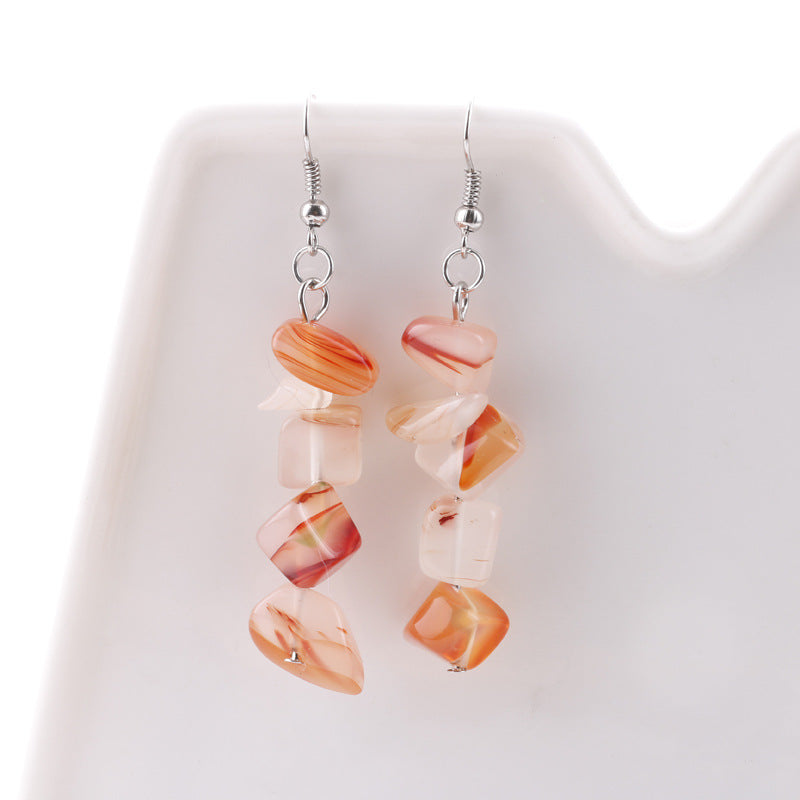 Crystal Stone Simple DIY Earrings Multicolor Stone Earrings - Kaldas Online Shopping