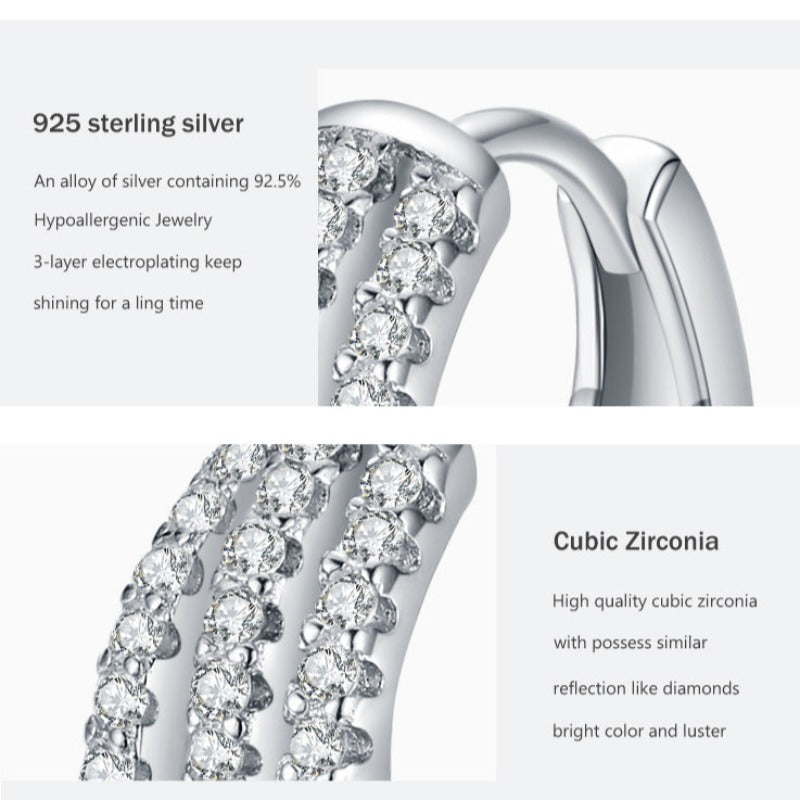 S925 Silver Frosty Style Earrings - Kaldas Online Shopping