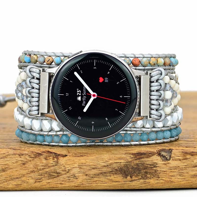Natural Stone Crystal Woven Watch Band - Kaldas Online Shopping