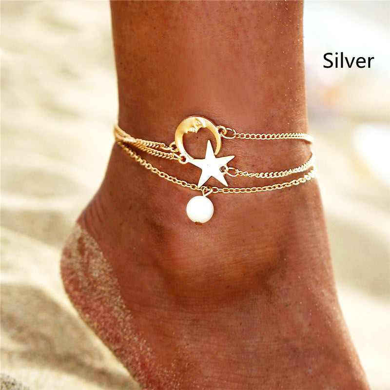 Simple Three-layer Anklets - Kaldas Online Shopping