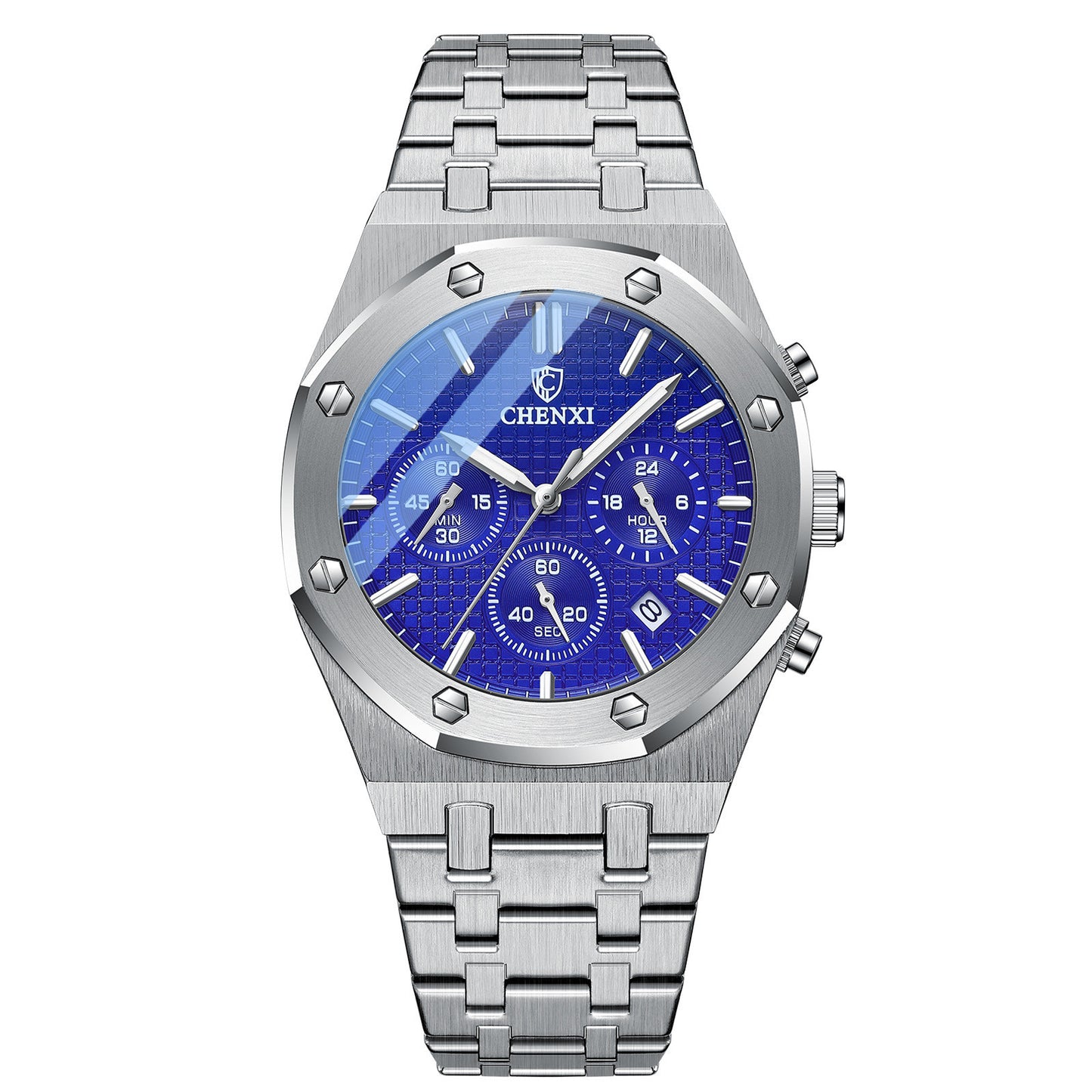 Men's Steel Band Waterproof Quartz Watch
