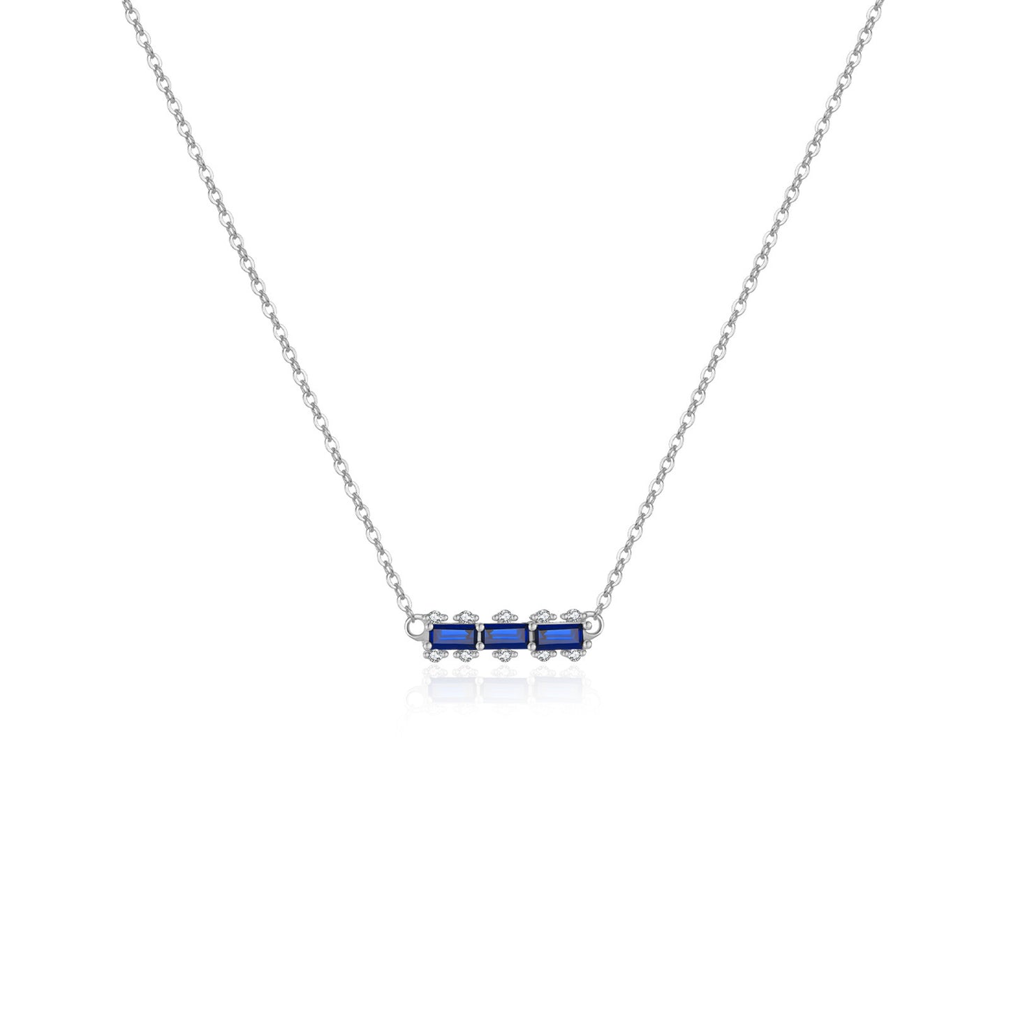 S925 Silver Colored Gem Necklace - Kaldas Online Shopping