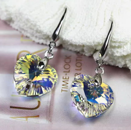 Heart shape Pure Silver Earrings - Kaldas Online Shopping