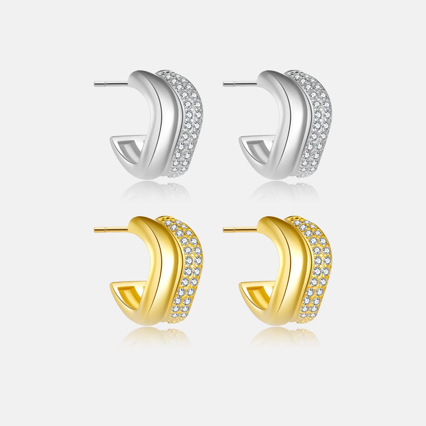 S925 Sterling Silver Geometric Circle Earrings