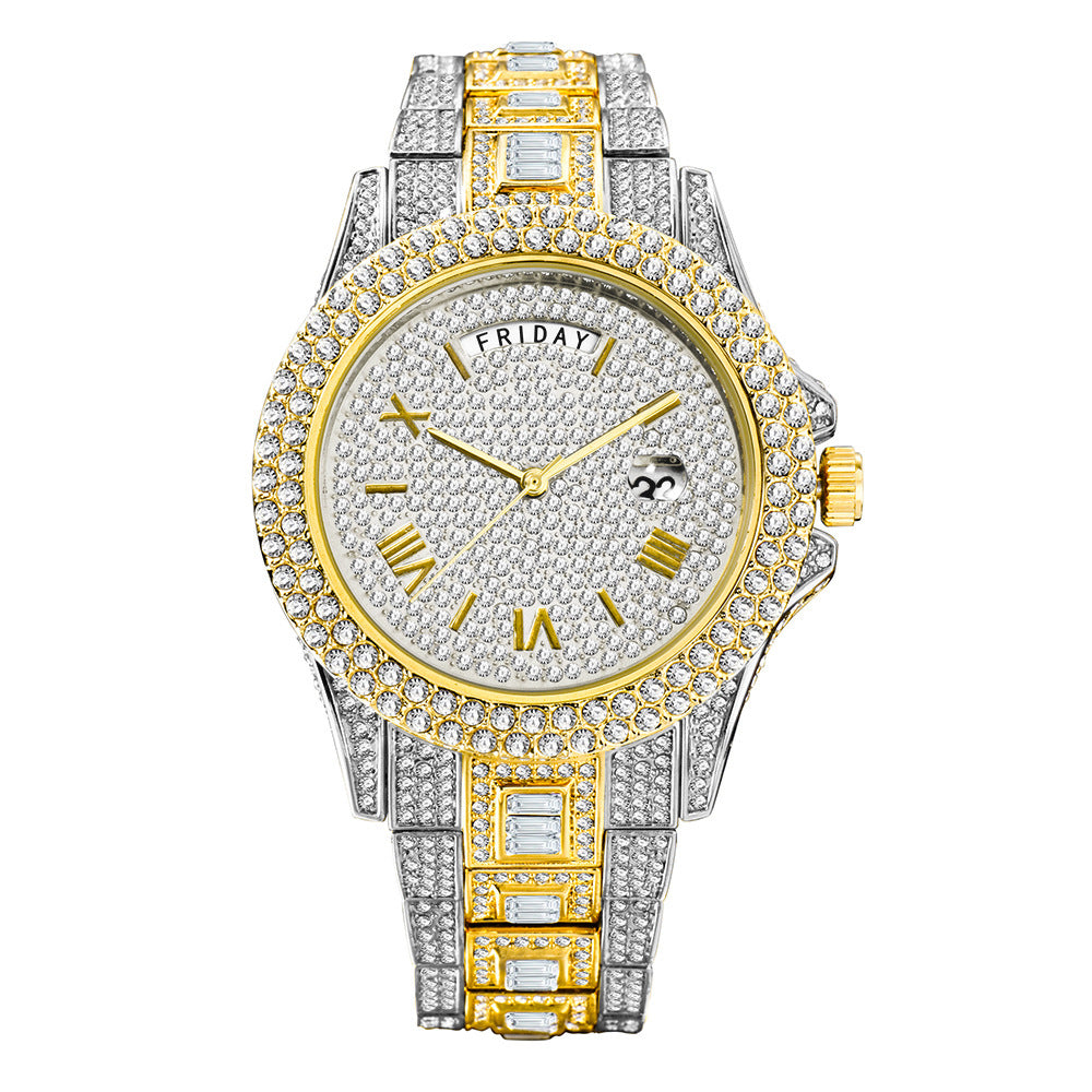 Fashionable High-end Double Calendar Quartz Watch