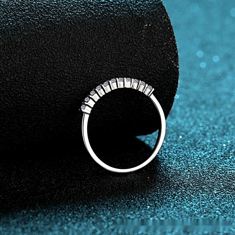 S925 Sterling Silver Ring 16 Points Moissanite Ring - Kaldas Online Shopping