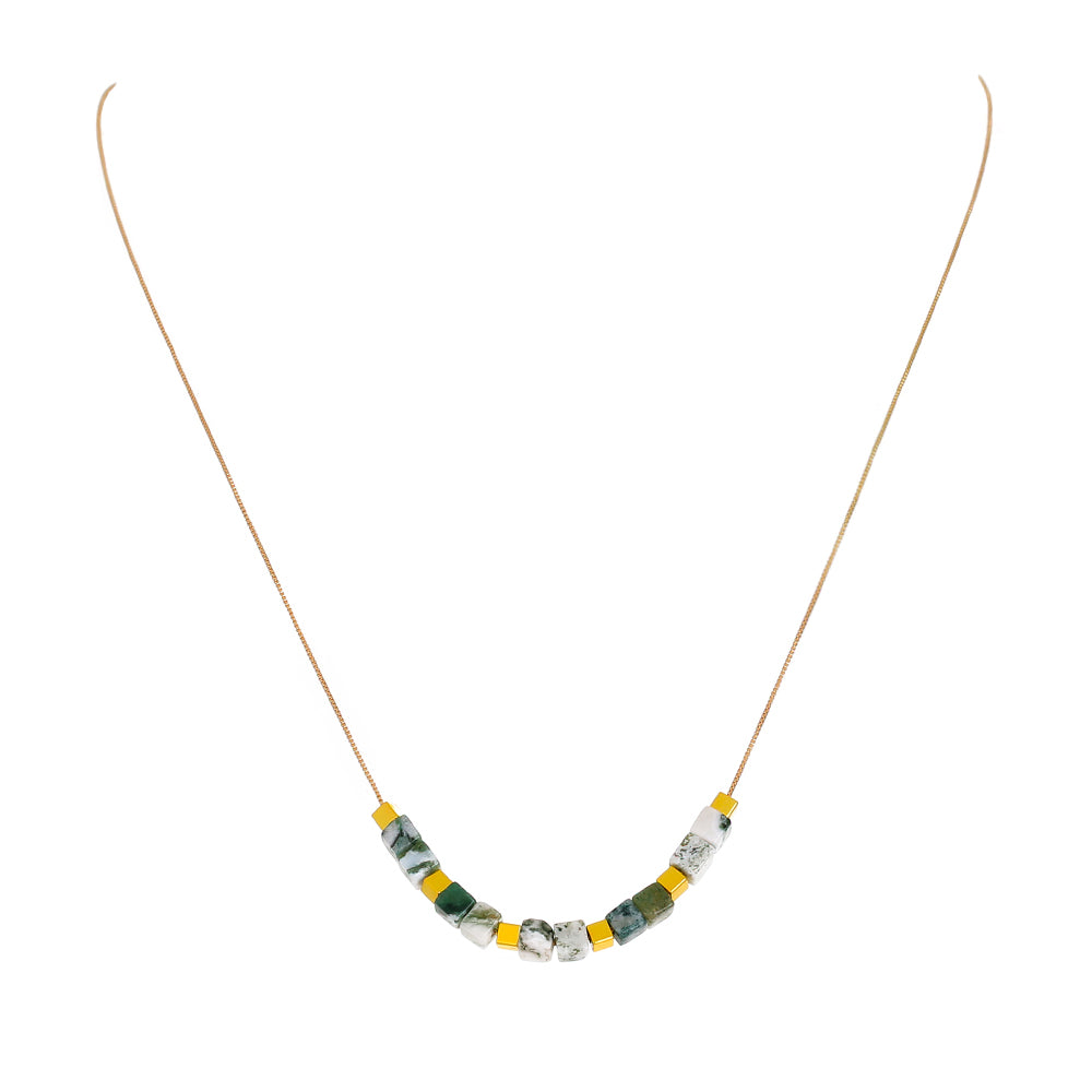 Squares Natural Stone Necklace - Kaldas Online Shopping