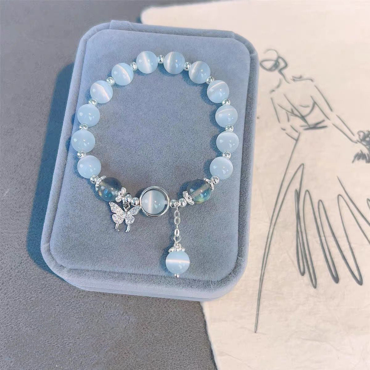 Gray Moonlight Butterfly Bracelet - Kaldas Online Shopping
