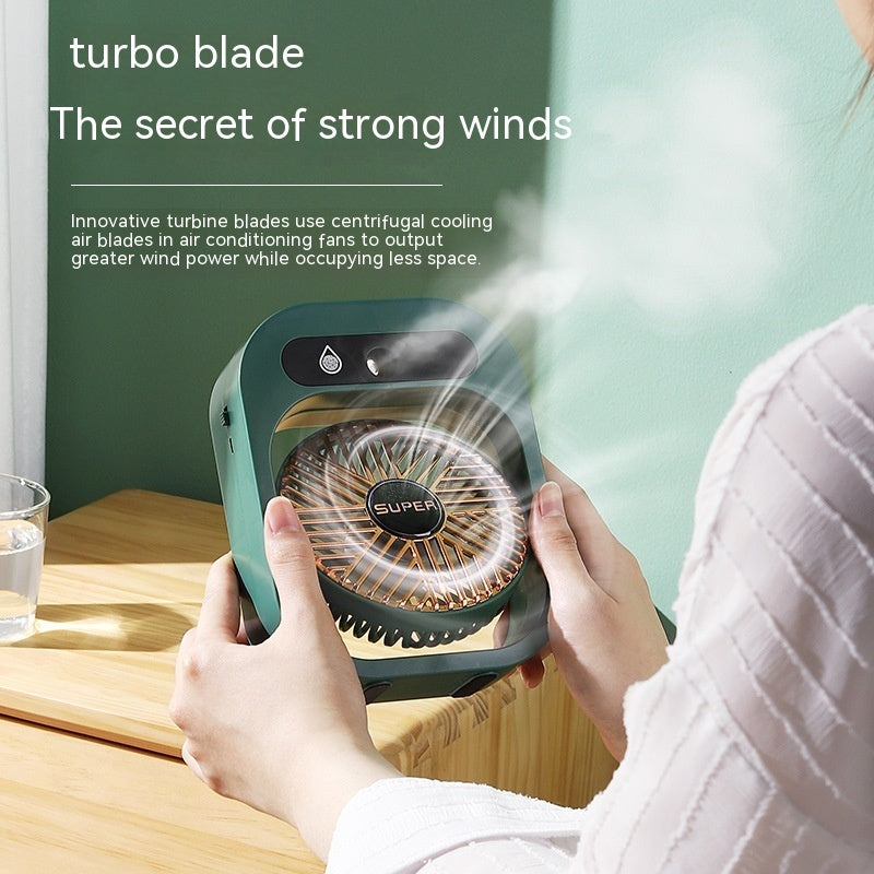 USB Rechargeable Desk Misting Fan with Humidifier and 3 Wind Speeds - Kaldas Online Shopping