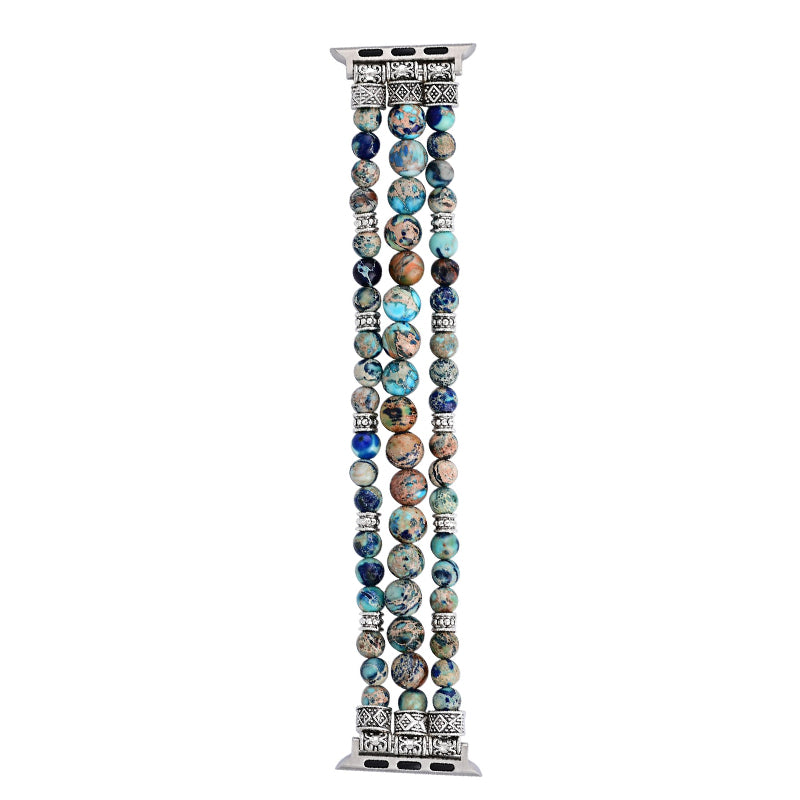 Turquoise Stretch One Piece Beaded Watch Band - Kaldas Online Shopping