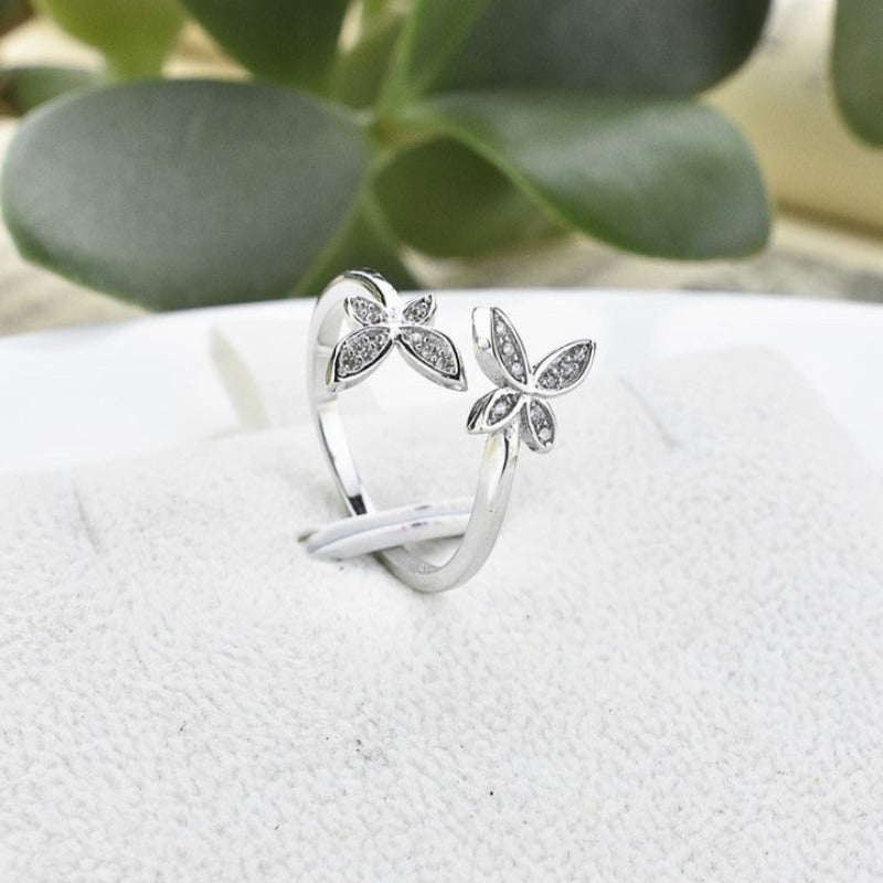 Sterling Silver Adjustable Butterfly Ring - Kaldas Online Shopping