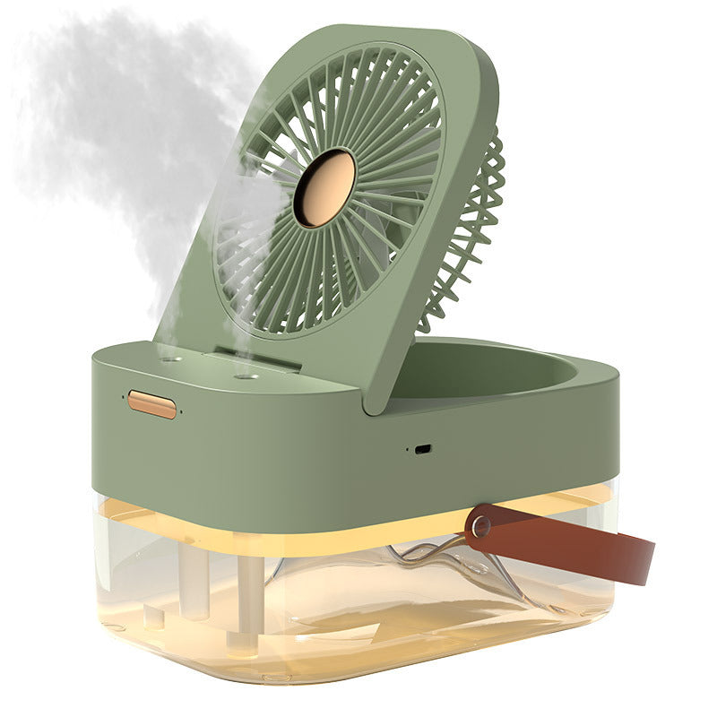 Portable Mist Fan: USB-Powered Air Cooler & Humidifier with Night Light