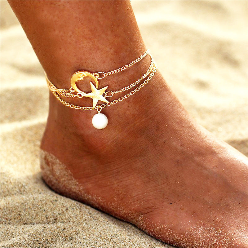 Simple Three-layer Anklets - Kaldas Online Shopping