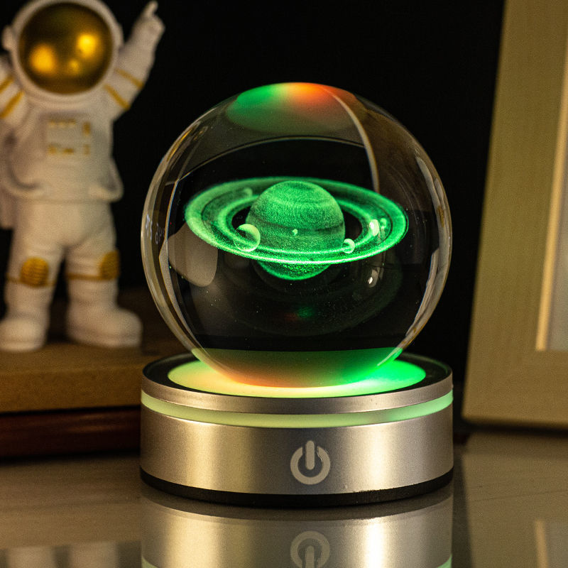 3D Inner Carving Luminous Crystal Ball Night Lamp