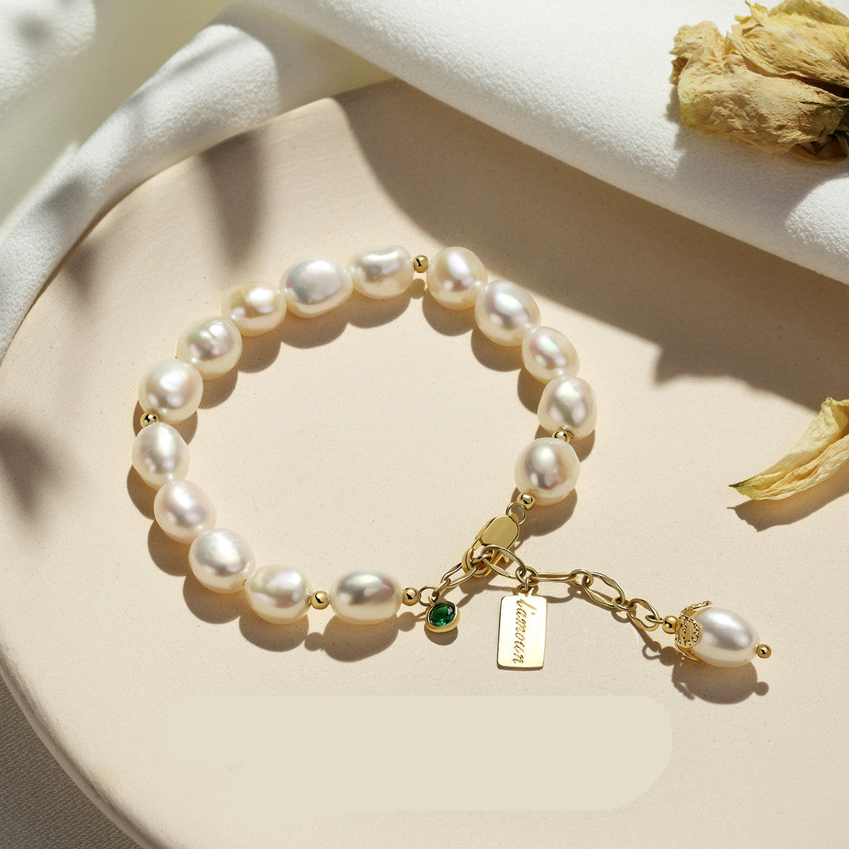 Natural Zircon Pearl Bracelet - Kaldas Online Shopping