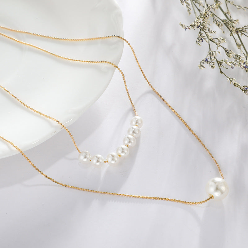 Double Pearl Necklace - Kaldas Online Shopping