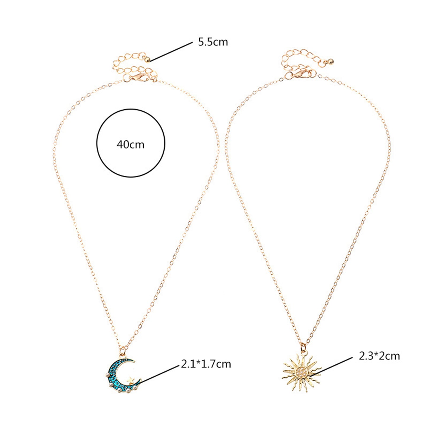 Sun Moon Necklace - Kaldas Online Shopping