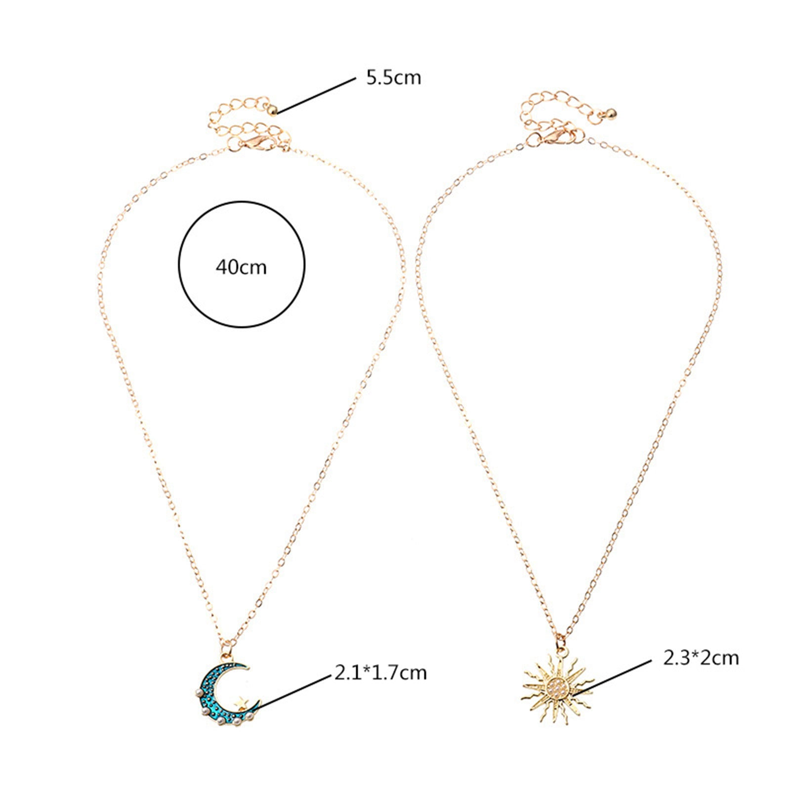 Sun Moon Necklace - Kaldas Online Shopping