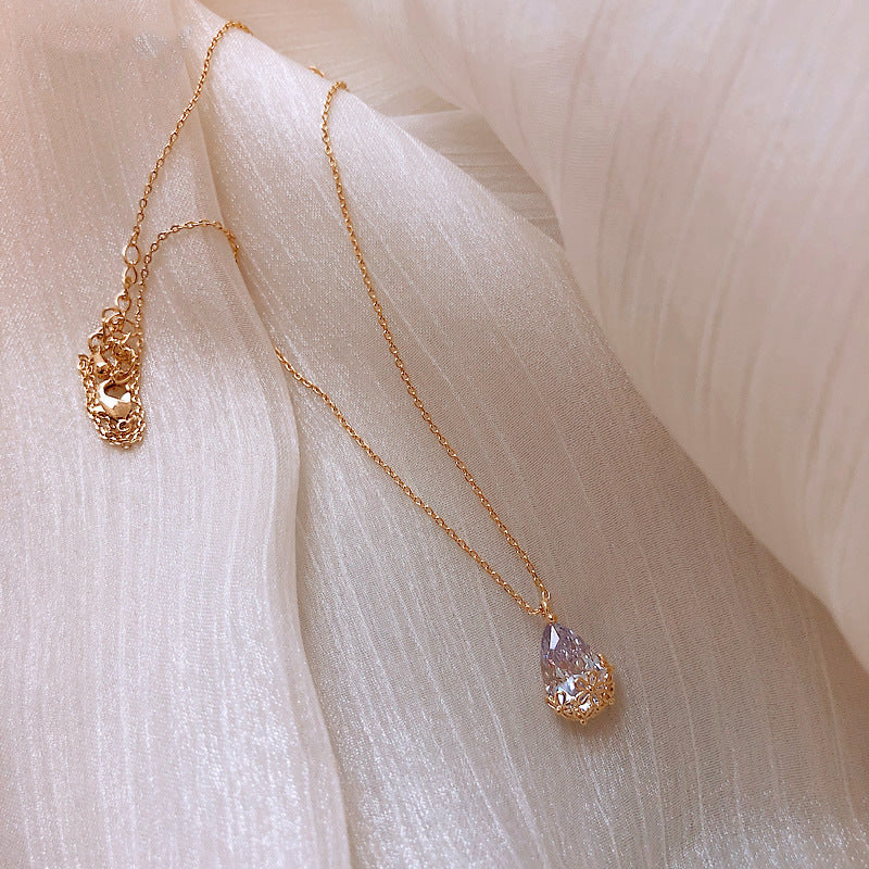 Crystal Water Drop Necklace - Kaldas Online Shopping