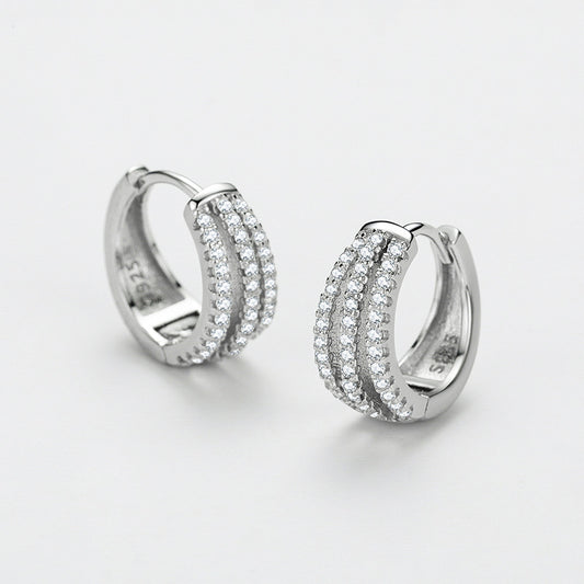 S925 Silver Frosty Style Earrings - Kaldas Online Shopping