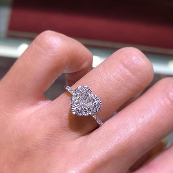 Creative Heart-shaped Diamond Ring - Kaldas Online Shopping