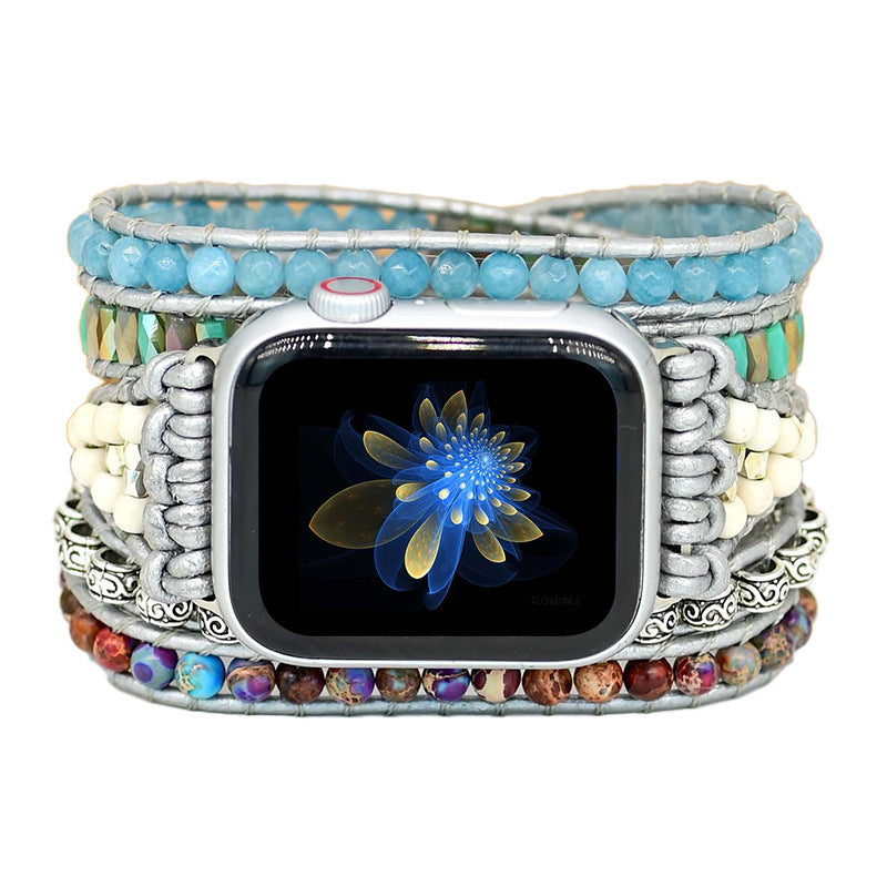 Stone Bead Hand Woven Watch Band - Kaldas Online Shopping