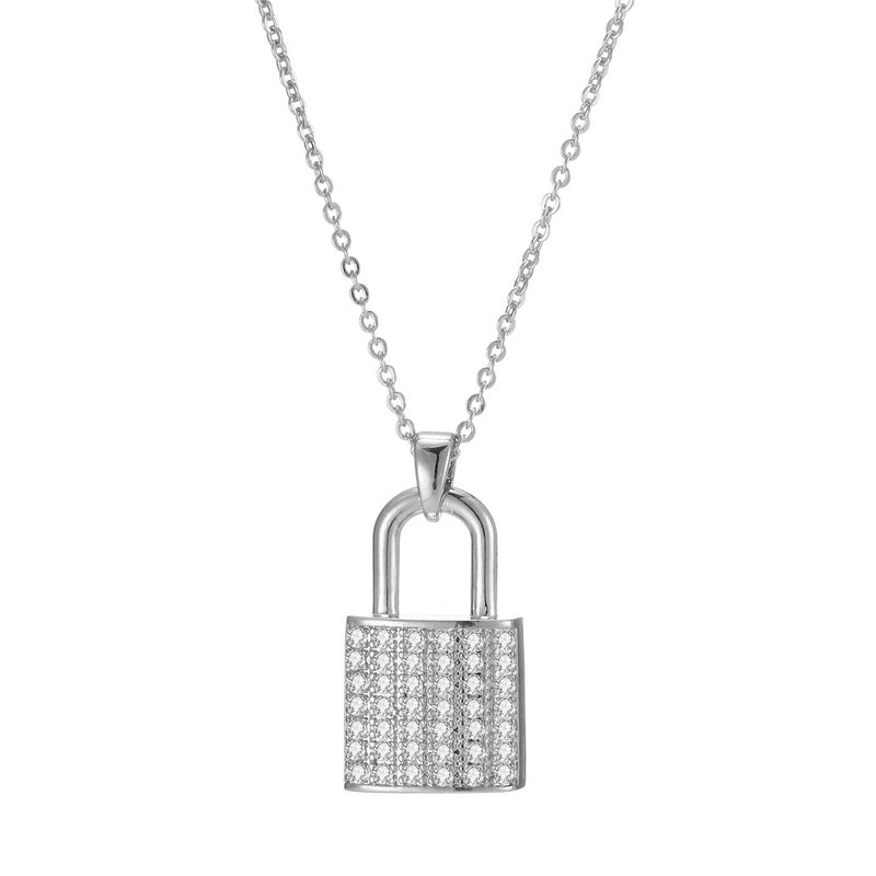 Zircon Lock Necklace - Kaldas Online Shopping