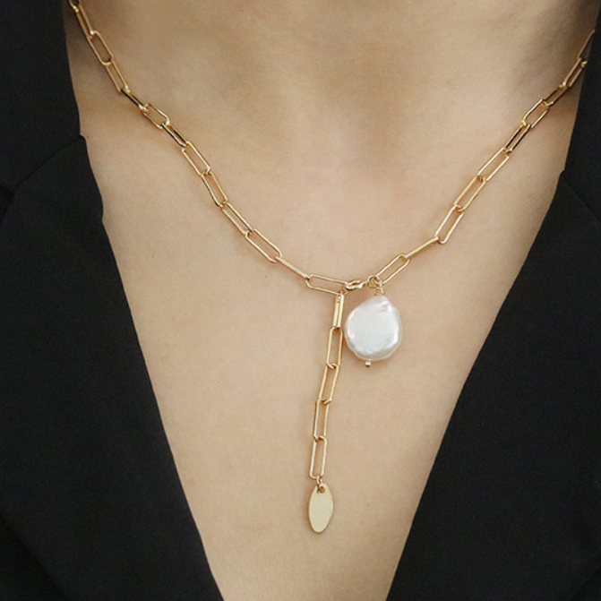 Shaped pearl necklace - Kaldas Online Shopping