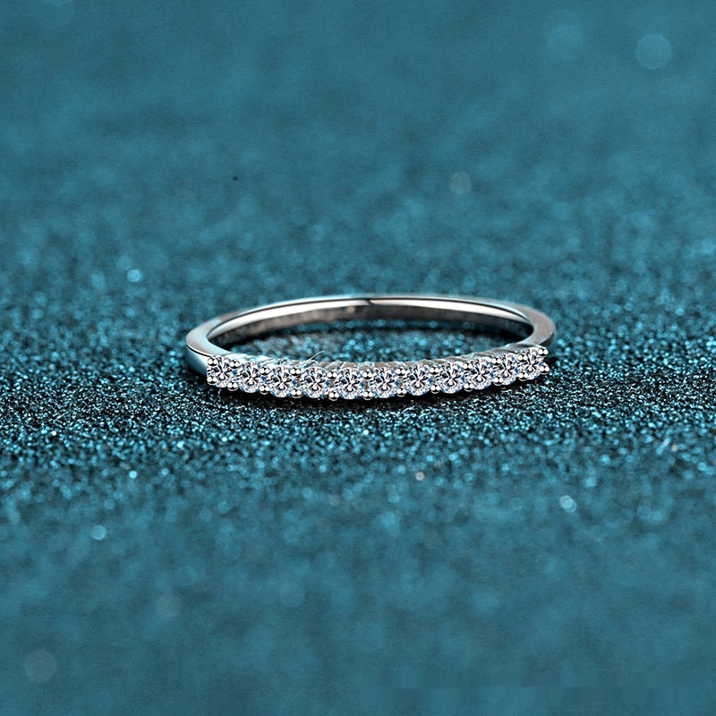 S925 Sterling Silver Ring 16 Points Moissanite Ring - Kaldas Online Shopping