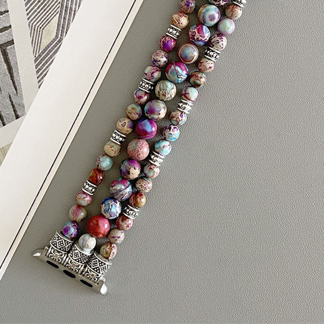 Turquoise Stretch One Piece Beaded Watch Band - Kaldas Online Shopping