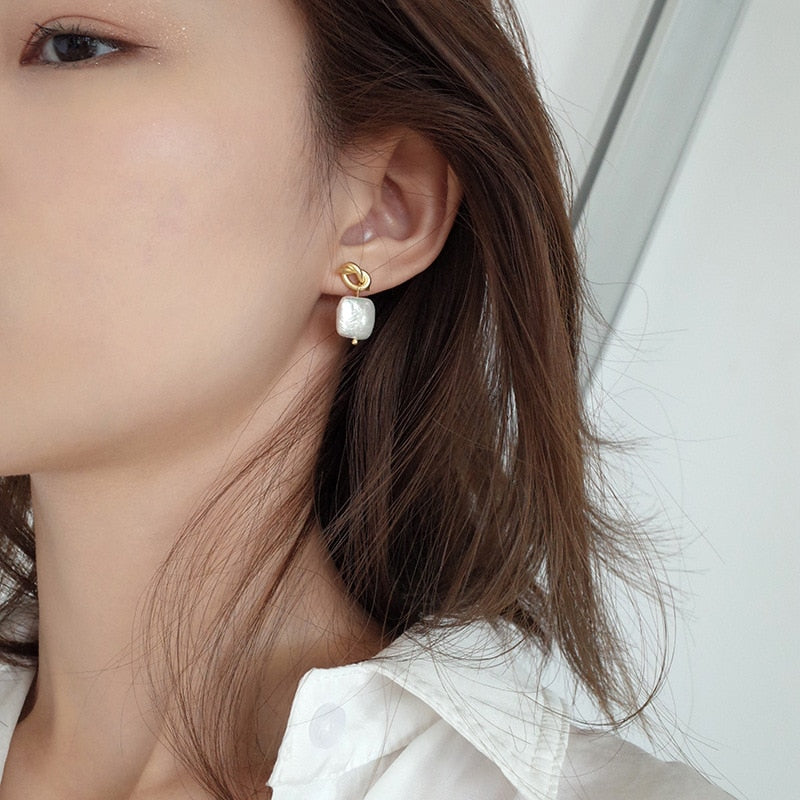 Natural pearl earrings - Kaldas Online Shopping