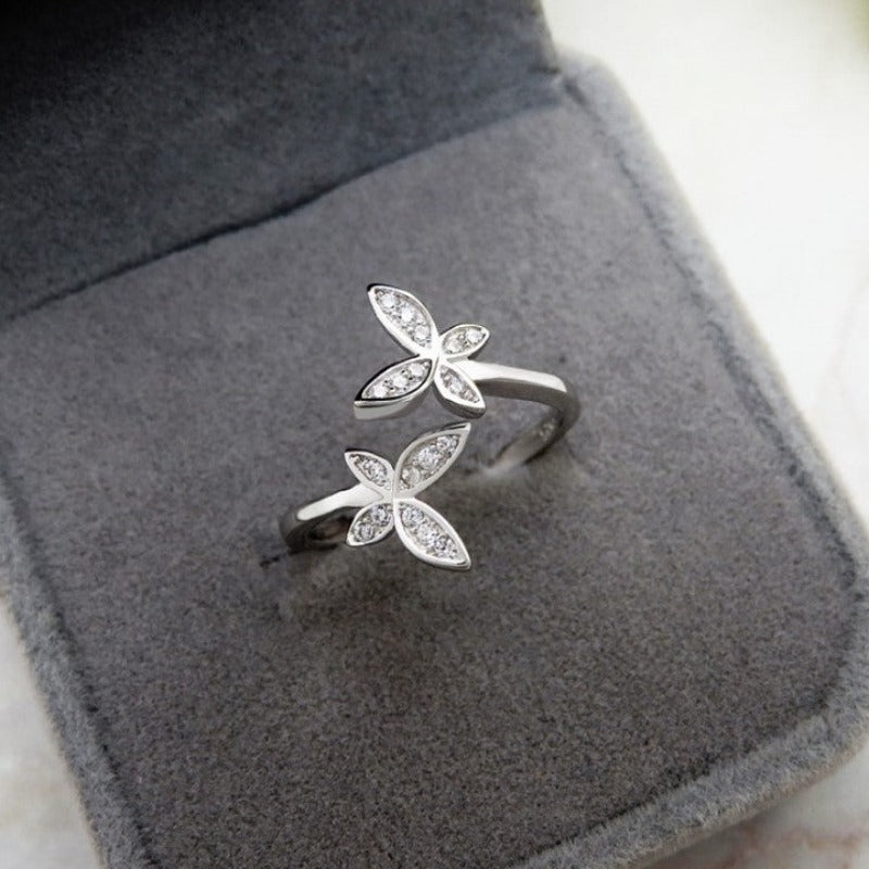 Sterling Silver Adjustable Butterfly Ring - Kaldas Online Shopping