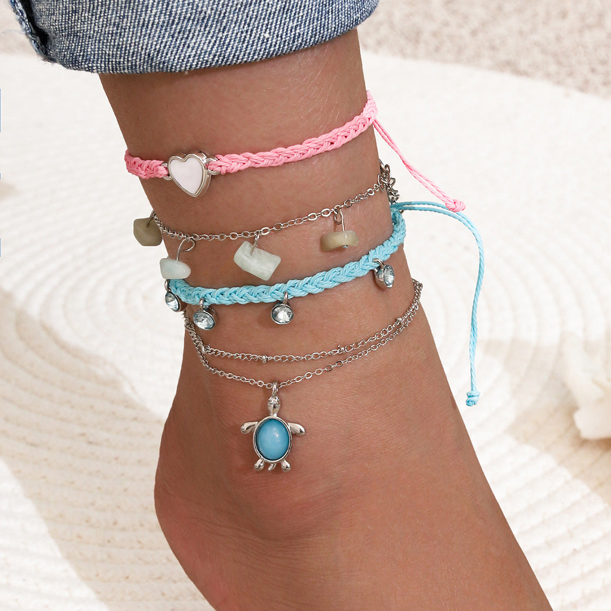 Fashion Hand-woven Blue Anklet - Kaldas Online Shopping