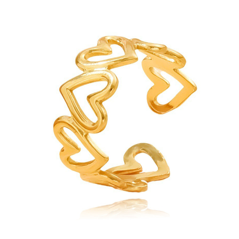 Stainless Steel Heart-shaped Ring - Kaldas Online Shopping