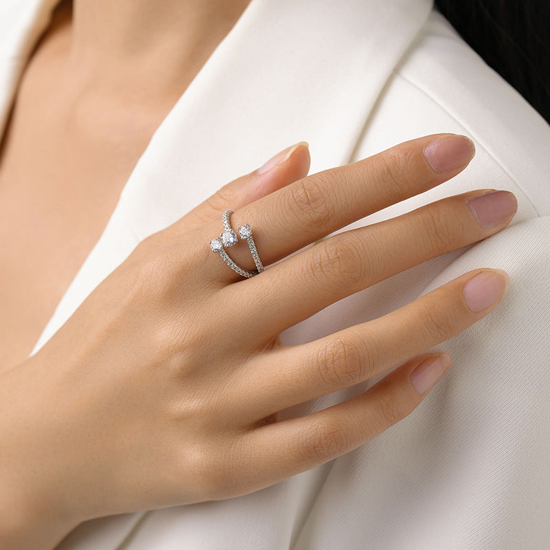 Silver Geometric Ring For Women