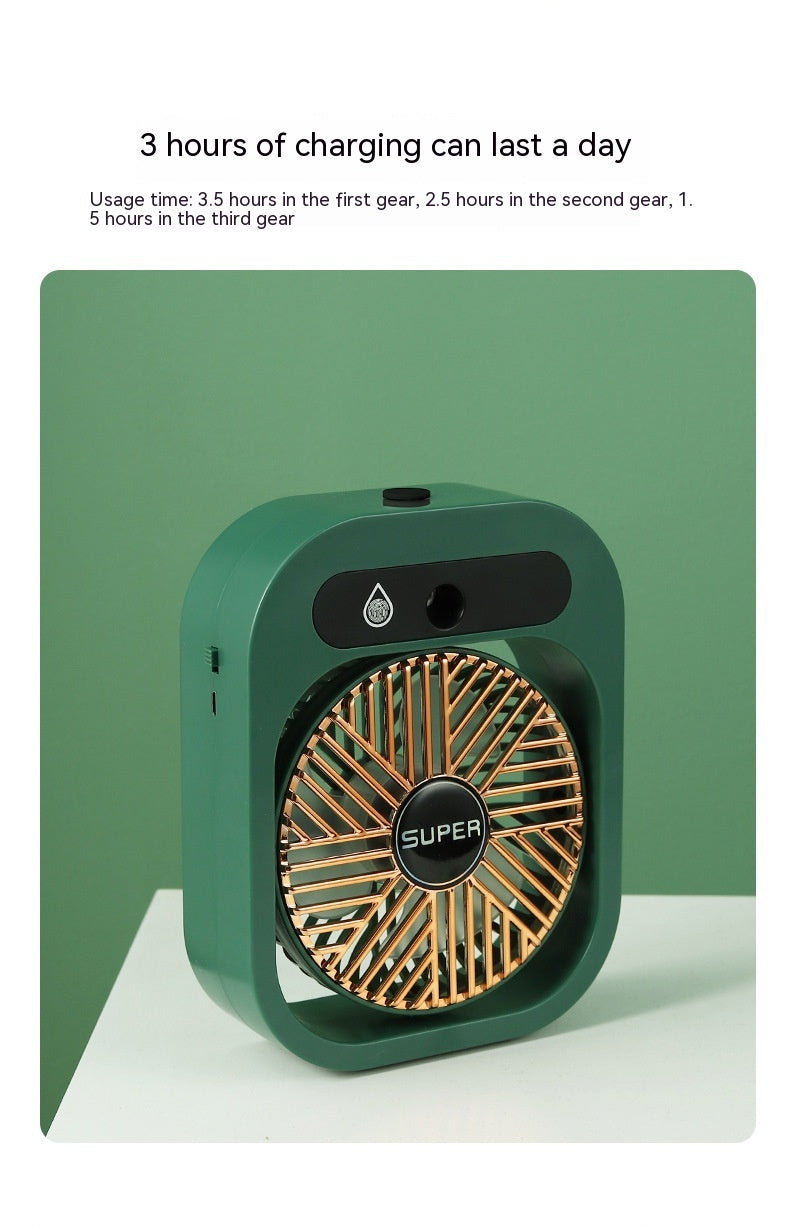 USB Rechargeable Desk Misting Fan with Humidifier and 3 Wind Speeds - Kaldas Online Shopping