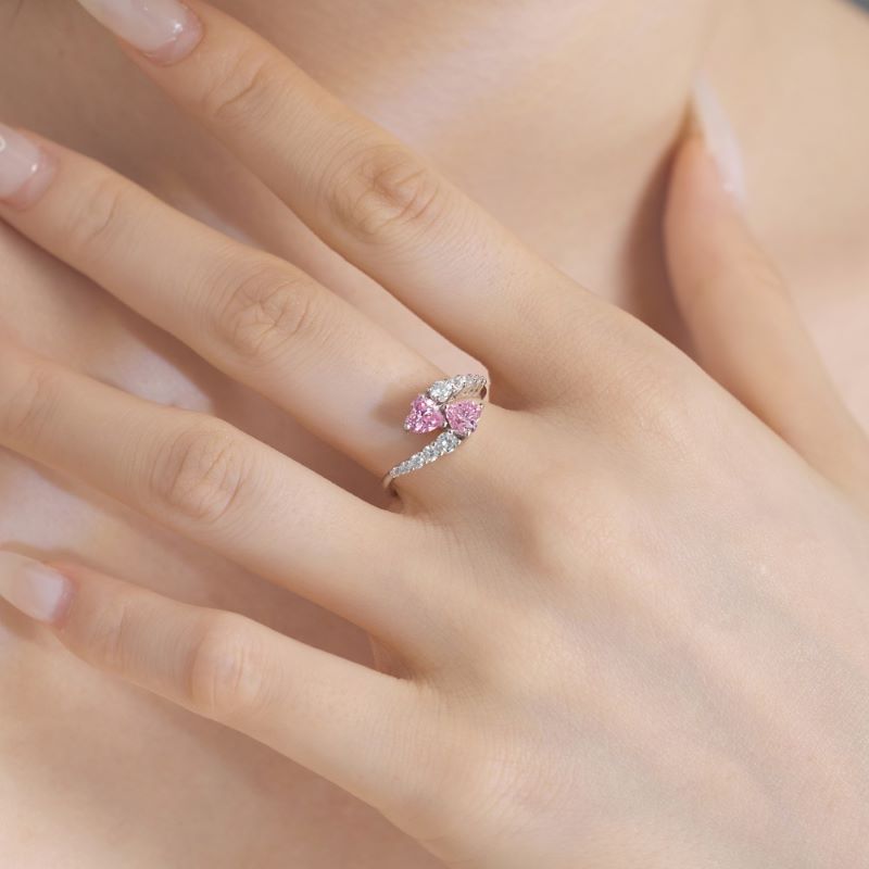 S925 Sterling Silver Blue Heart-Shaped Zircon Ring - Kaldas Online Shopping