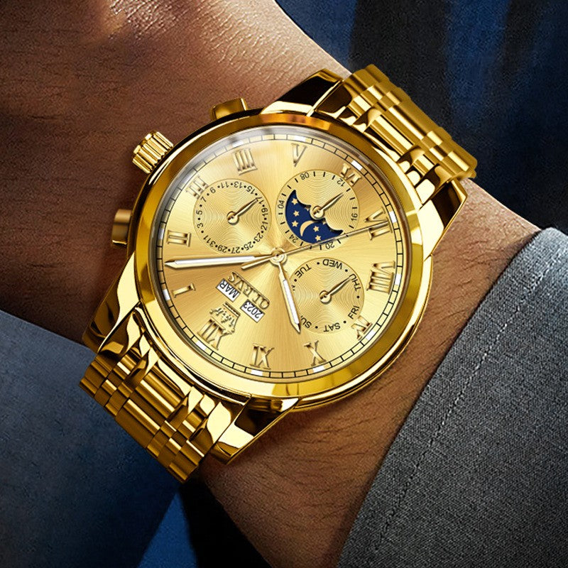 Multifunctional Automatic Waterproof Watch for Men - Kaldas Online Shopping