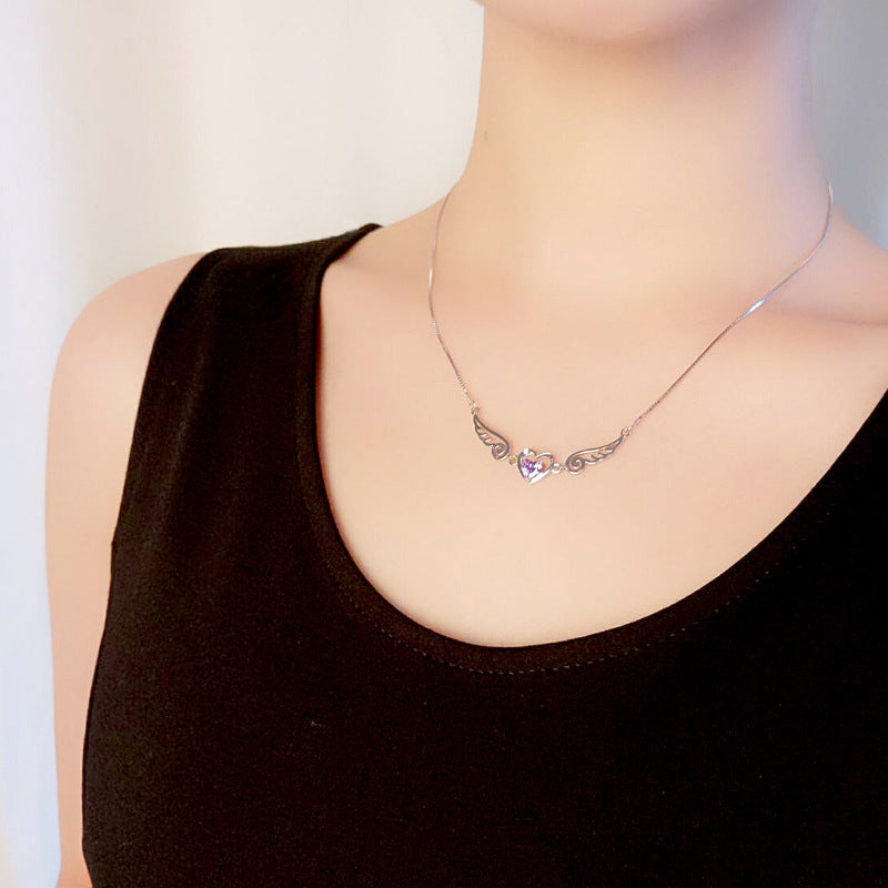 Angel Wings Pure Silver Necklace - Kaldas Online Shopping