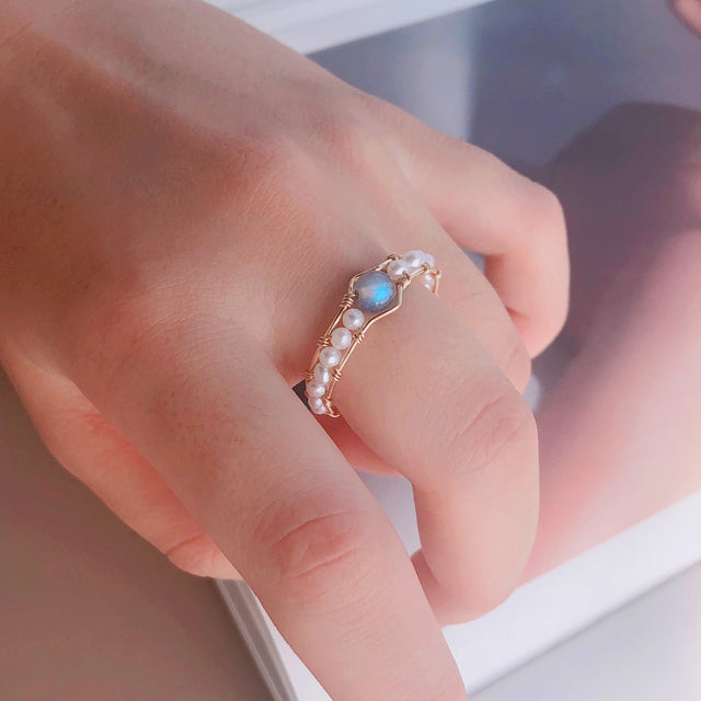 Grey Moonlight Pearl Ring - Kaldas Online Shopping