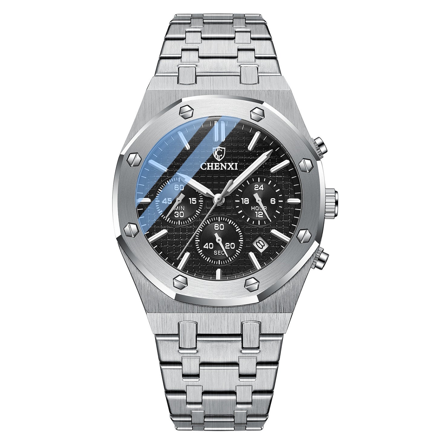 Men's Steel Band Waterproof Quartz Watch