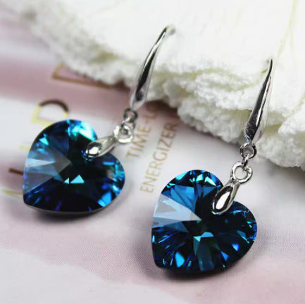 Heart shape Pure Silver Earrings - Kaldas Online Shopping