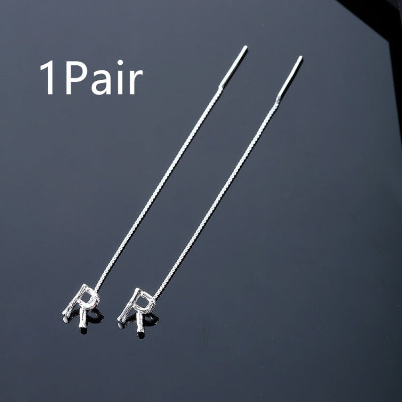 925 Sterling Silver Letters Drop Earrings