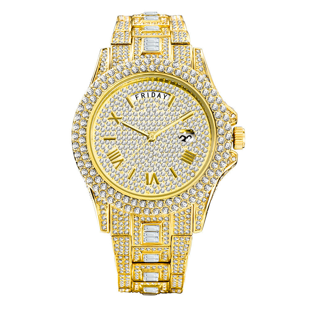 Fashionable High-end Double Calendar Quartz Watch