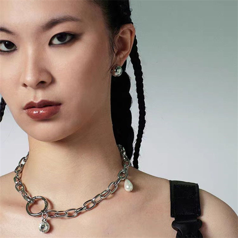 Pearl Collarbone Chain Necklace - Kaldas Online Shopping