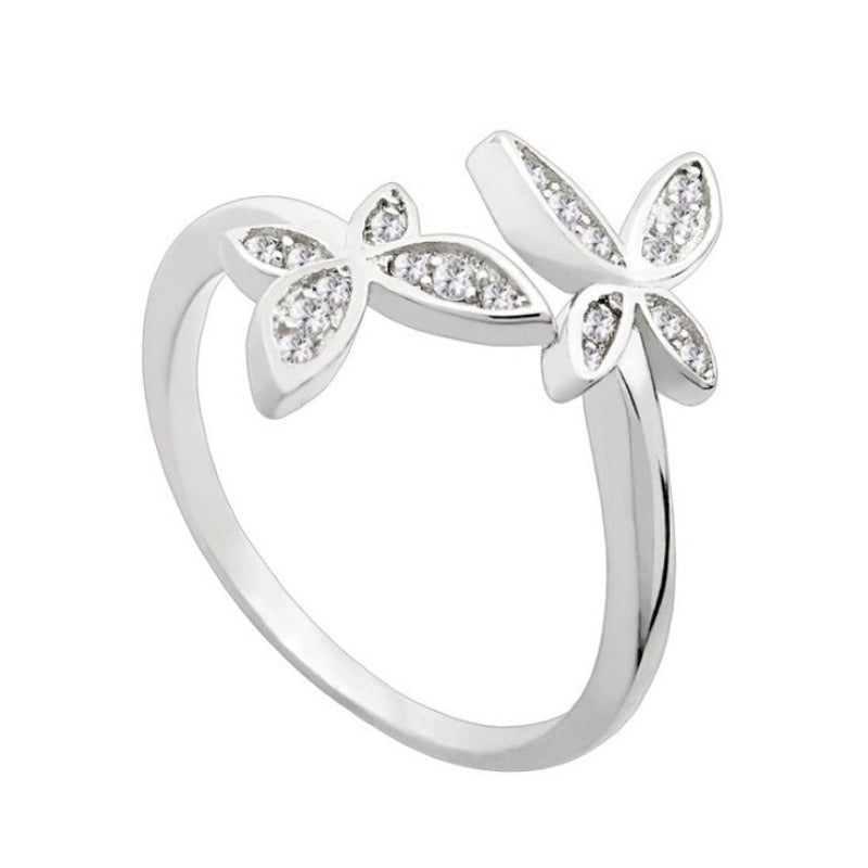 Sterling Silver Adjustable Butterfly Ring - Kaldas Online Shopping
