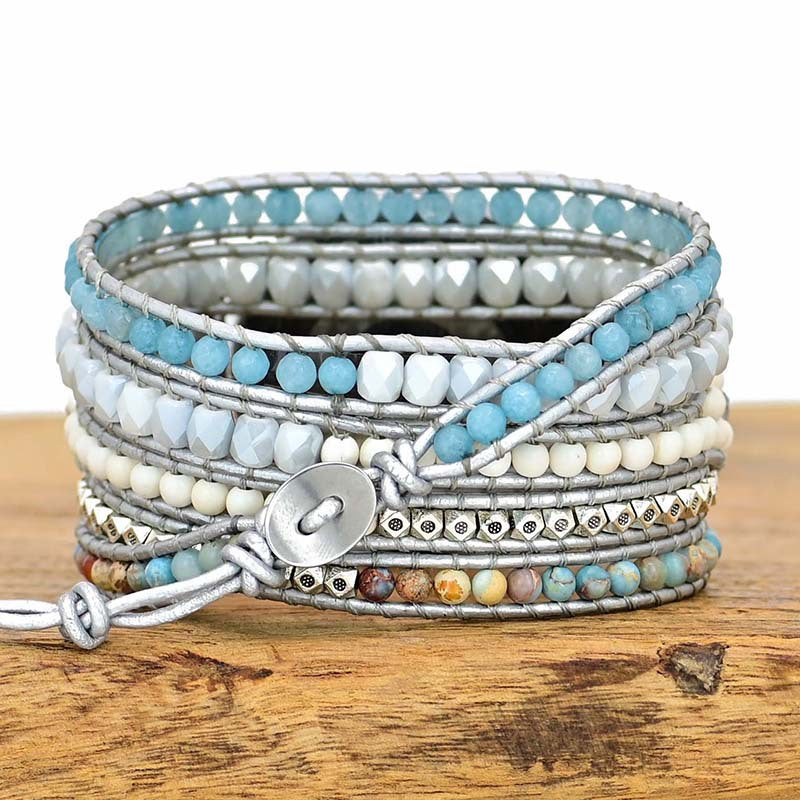 Natural Stone Crystal Woven Watch Band - Kaldas Online Shopping