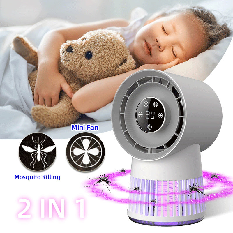 2-in-1 USB Rechargeable Electric Mosquito Killer Desk Fan - Kaldas Online Shopping
