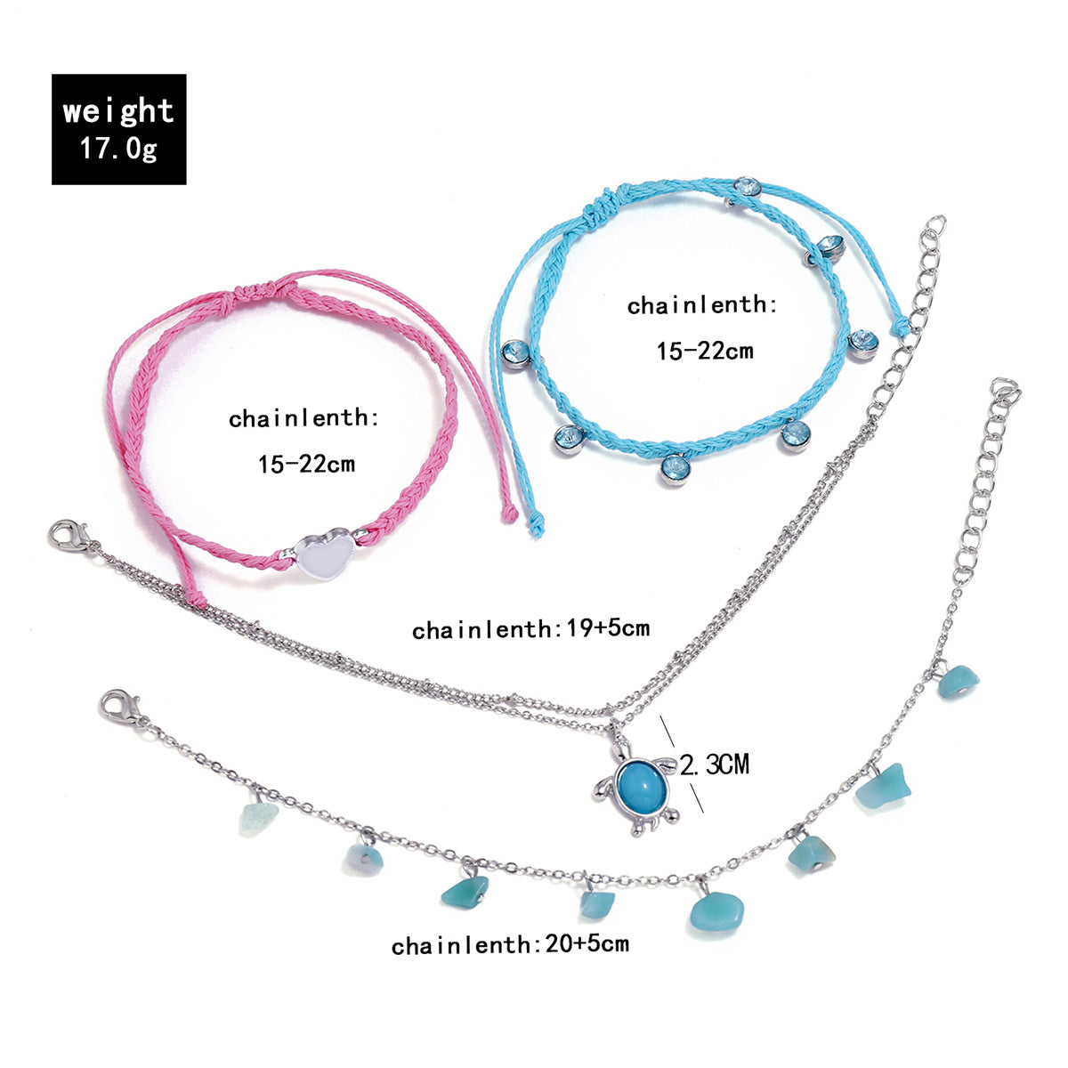 Fashion Hand-woven Blue Anklet - Kaldas Online Shopping