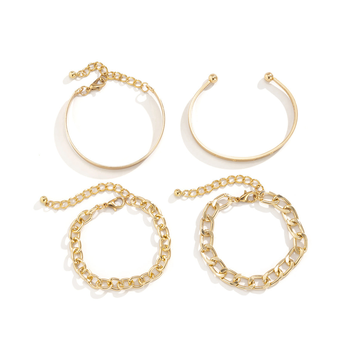 C-shaped Hollow Chain Bracelet Set - Kaldas Online Shopping